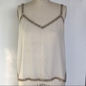 Club Monaco Beaded Ivory Top